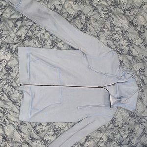 Long sleeved light blue jacket